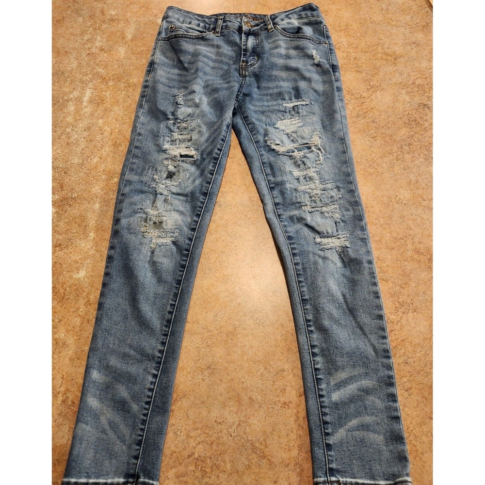 Rue21 Jeans Womens 28/30 Premium Skinny Supreme Flex Blue Distressed Denim Pants